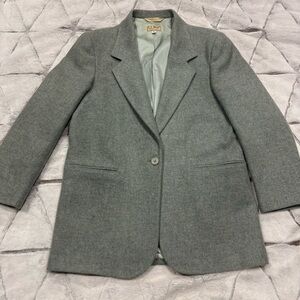 L.L. Bean Jacket Blazer Women’s Size 8R Wool Coat Vintage USA Blue Preppy
